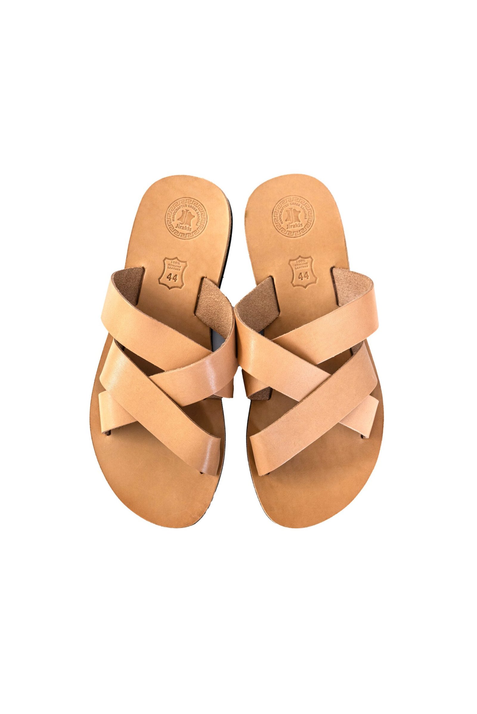 handmade-leather-crisscross-sandals-men-tan Handmade Greek leather sandals with crisscross straps for men