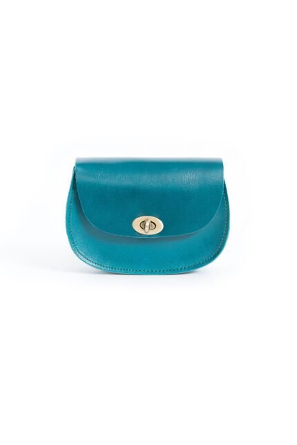 Turquoise Blue leather sling shoulder bag