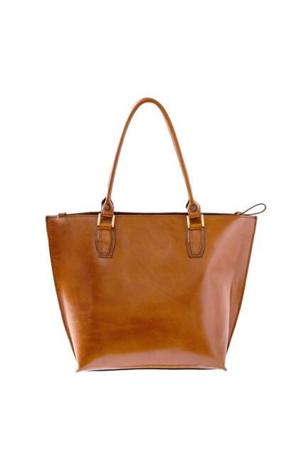 Brown Everyday brown leather shopper tote bag handcrafted for daily use