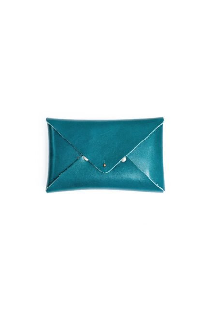 Turquoise Leather evening clutch handmade in Crete by Jirakis Handcrafted Leather