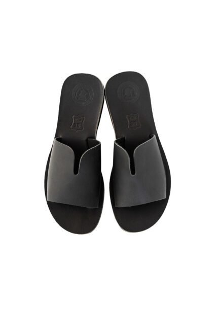 Handcrafted black leather sandals for women – Cleo Sandals open toe slip-on